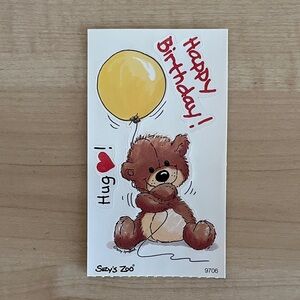Suzy’s Zoo Happy Birthday Bear Sticker